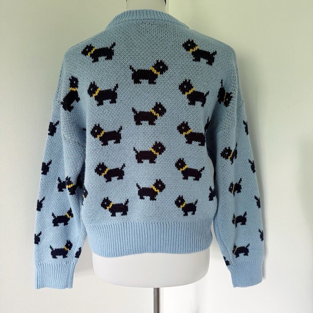 NEW Womens Blue No Boundaries Scottie Dog Stranger Things Sweater Size M (8-10) - Picture 7 of 12